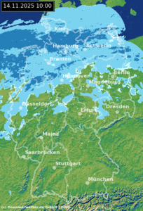 Luftmassengrenze baut sich auf